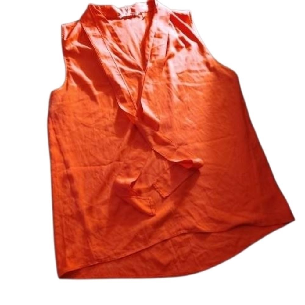 T Tahari Red Asymmetrical Blouse (401)